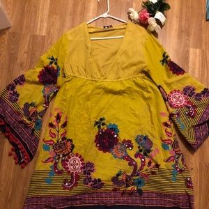 Floral boho summer dress beach cover up kaftan